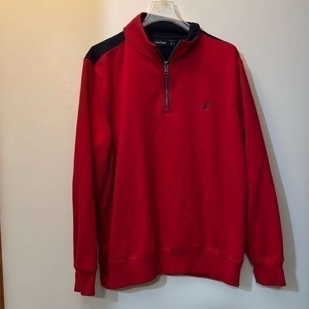 Nautica size extra large, red and blue pull over sweater